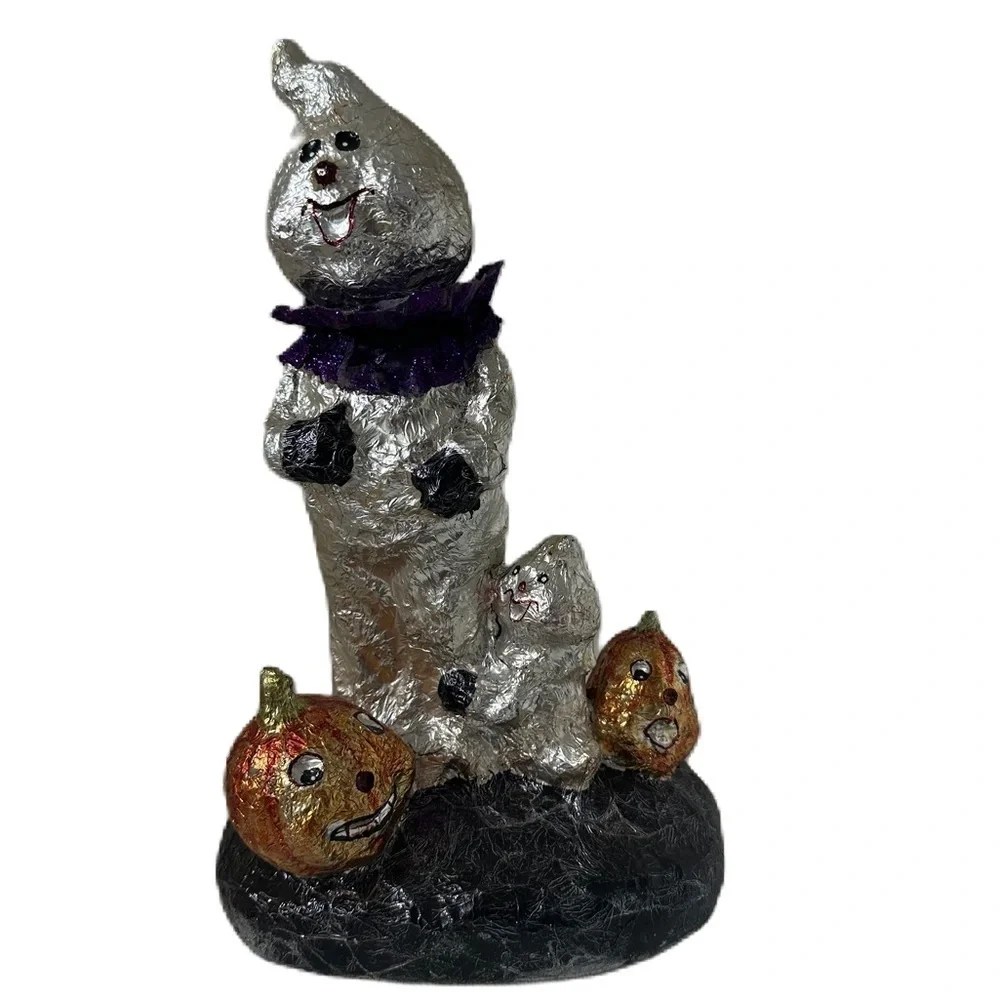 Halloween Ghost Foil Figurine and Pumpkins  Vintage Decor - Picture 5 of 15